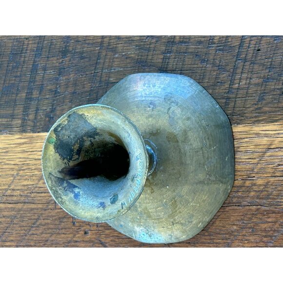 Vintage Chinese Brass Hand-Etched Pedestal Trinket Dish - Picture 7 of 10